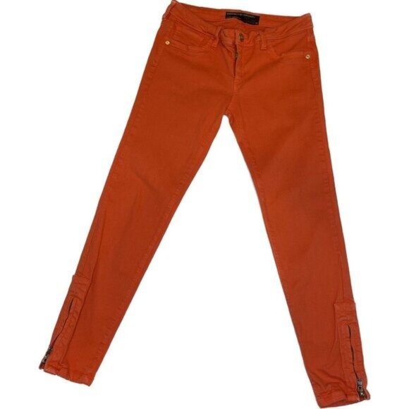 Porsche Design Women’s Jeans Orange Skinny Mid Rise Ankle Slim 30x26 - Picture 2 of 13